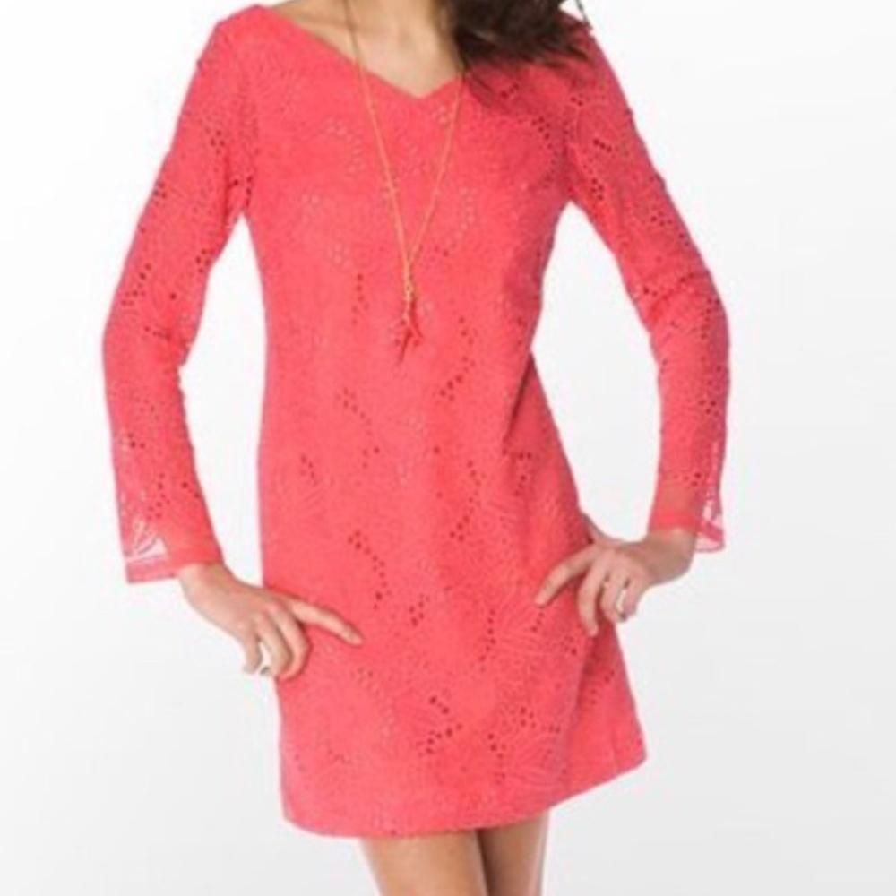NEW! Lilly Pulitzer Island Coral Lace Dress Size 0 - Picture 11 of 11